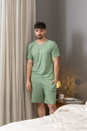 Men Short Sleeves T-Shirt round Stripe