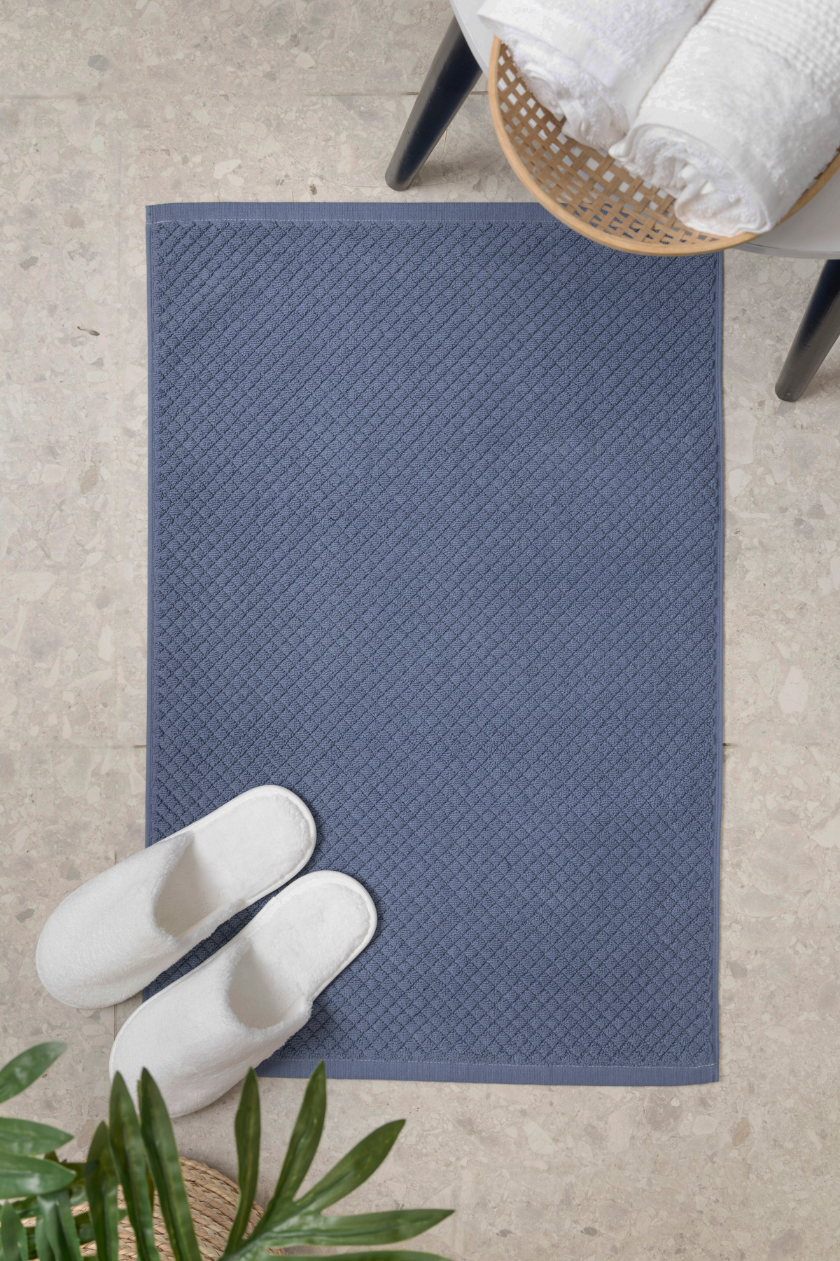 Teal Jacquard Bath Mat- 1100 GSM - 100% Cotton