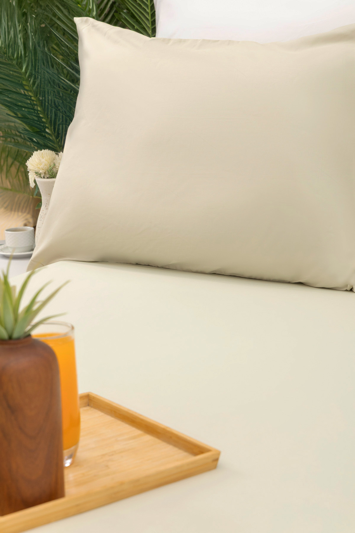 Natural Linen Fitted Sheet Set - 300 TC - 100% Egyptian Cotton - Image 3