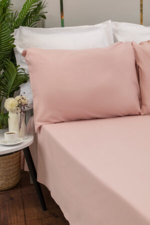 Dust Pink Flat Sheet Set - 300 TC - 100% Egyptian Cotton