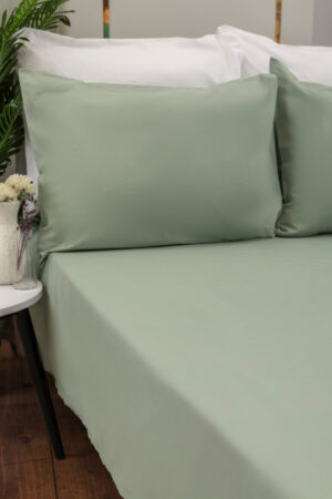 Cool Green Flat Sheet Set - 300 TC - 100% Egyptian Cotton