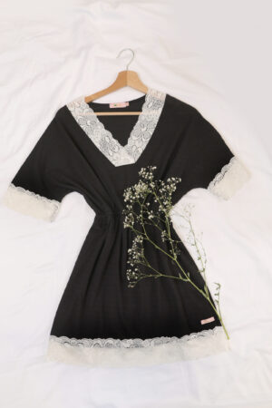Short Sleeve Floral Lace Sleep Dress