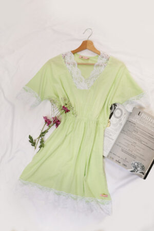 Short Sleeve Floral Lace Sleep Dress