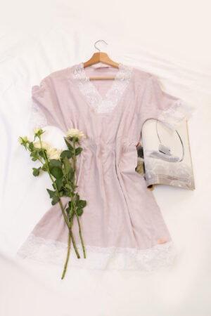 Short Sleeve Floral Lace Sleep Dress